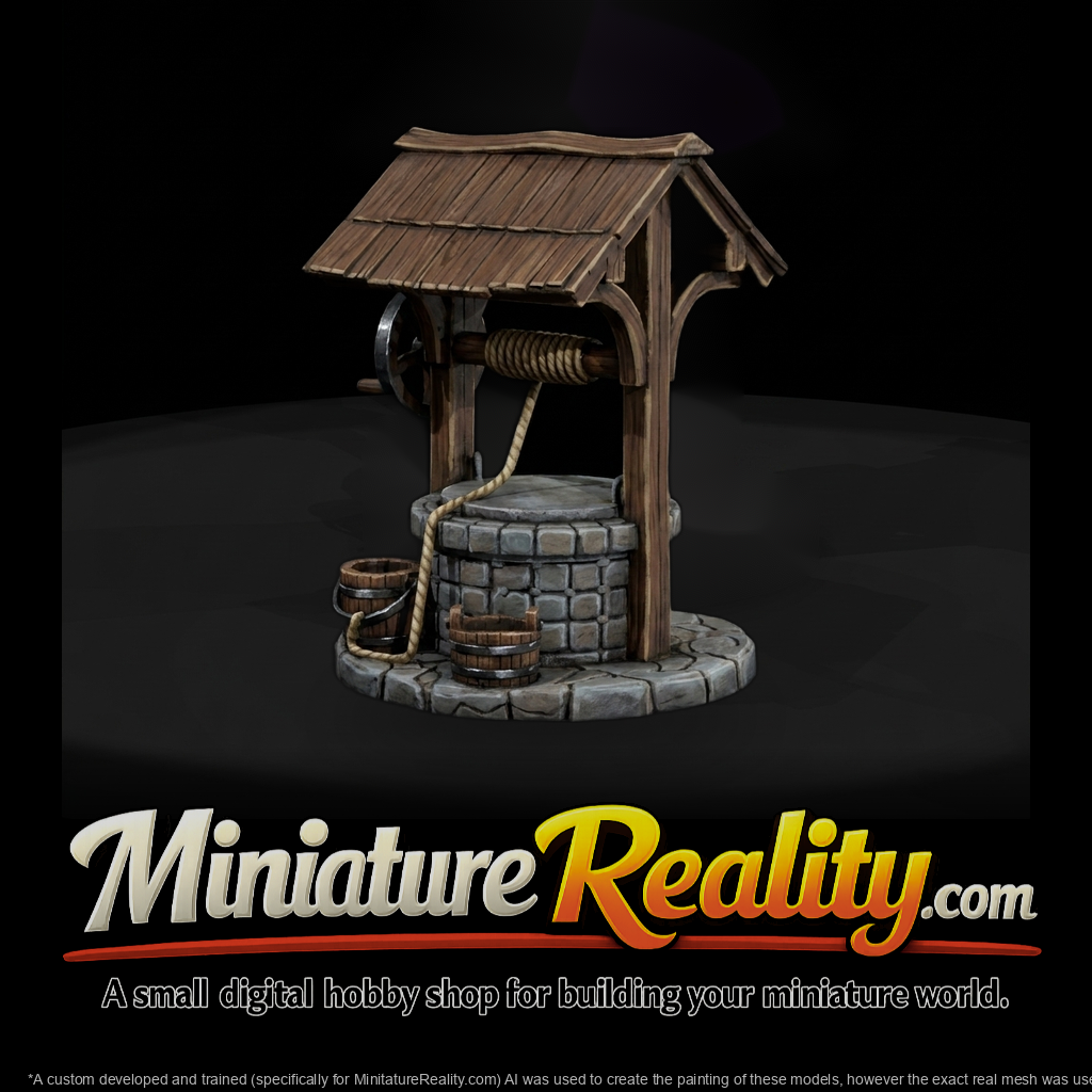 Stylized Medieval Wishing Well and Layouts