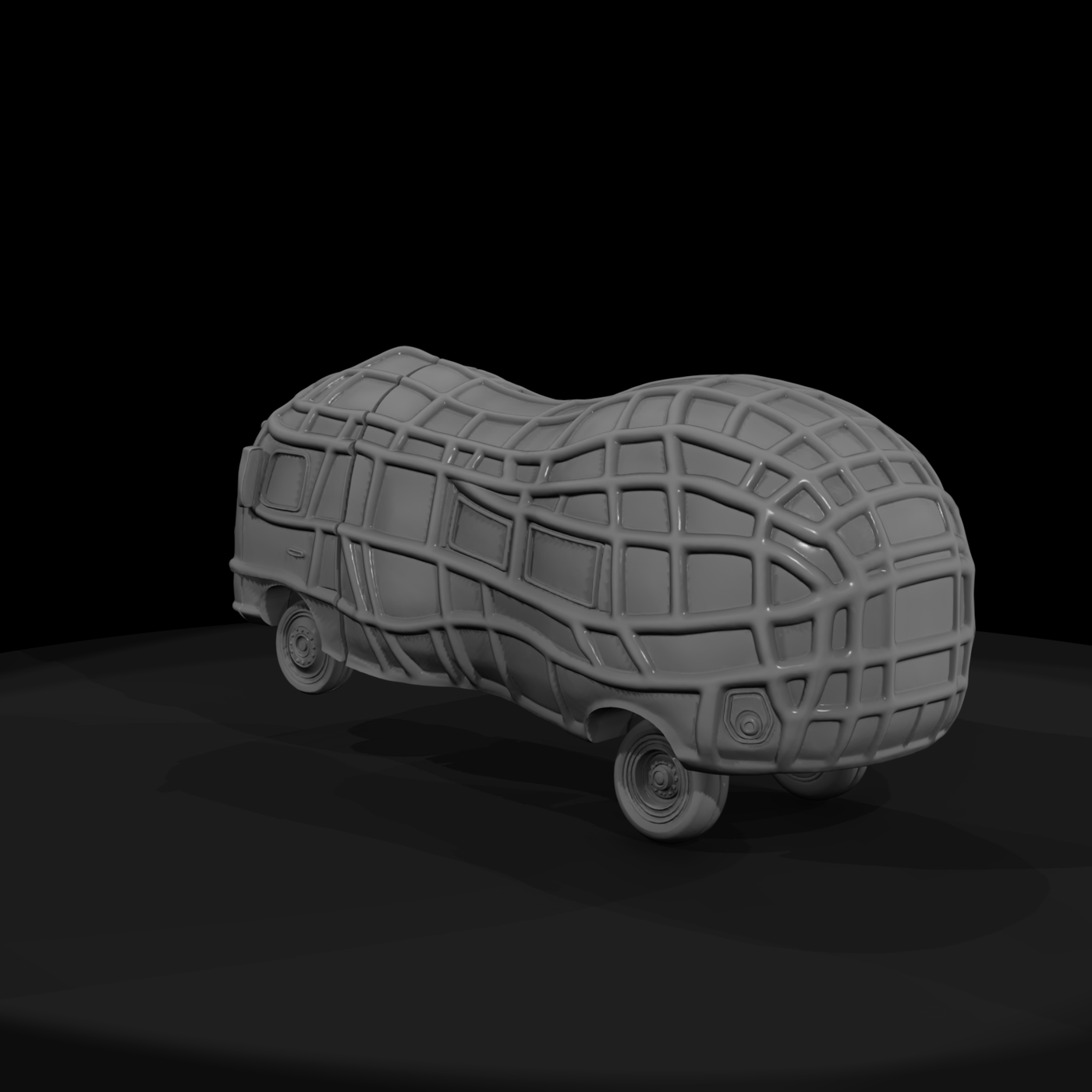Stylized Peanut Camper Van for Dioramas & Layouts
