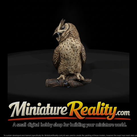 Stylized Perched Owl on Glove