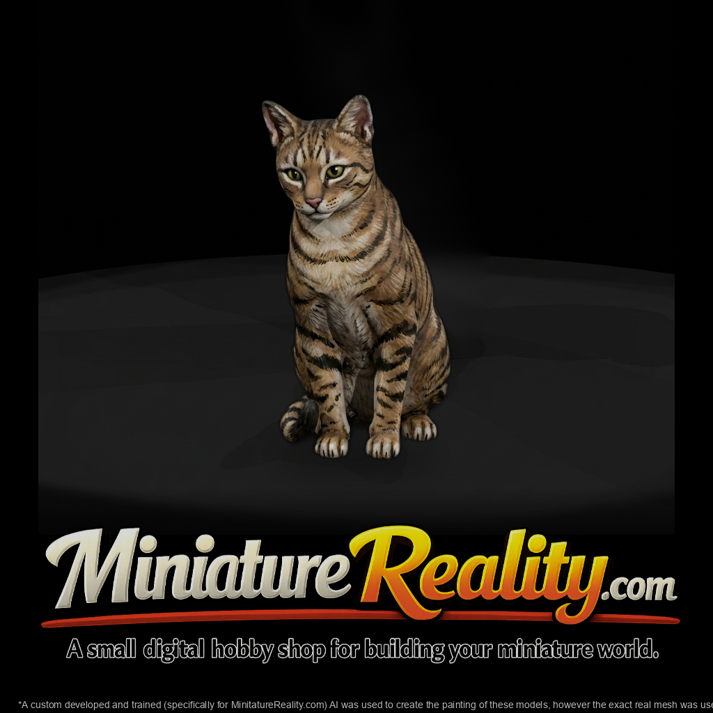 Stylized Sitting House Cat