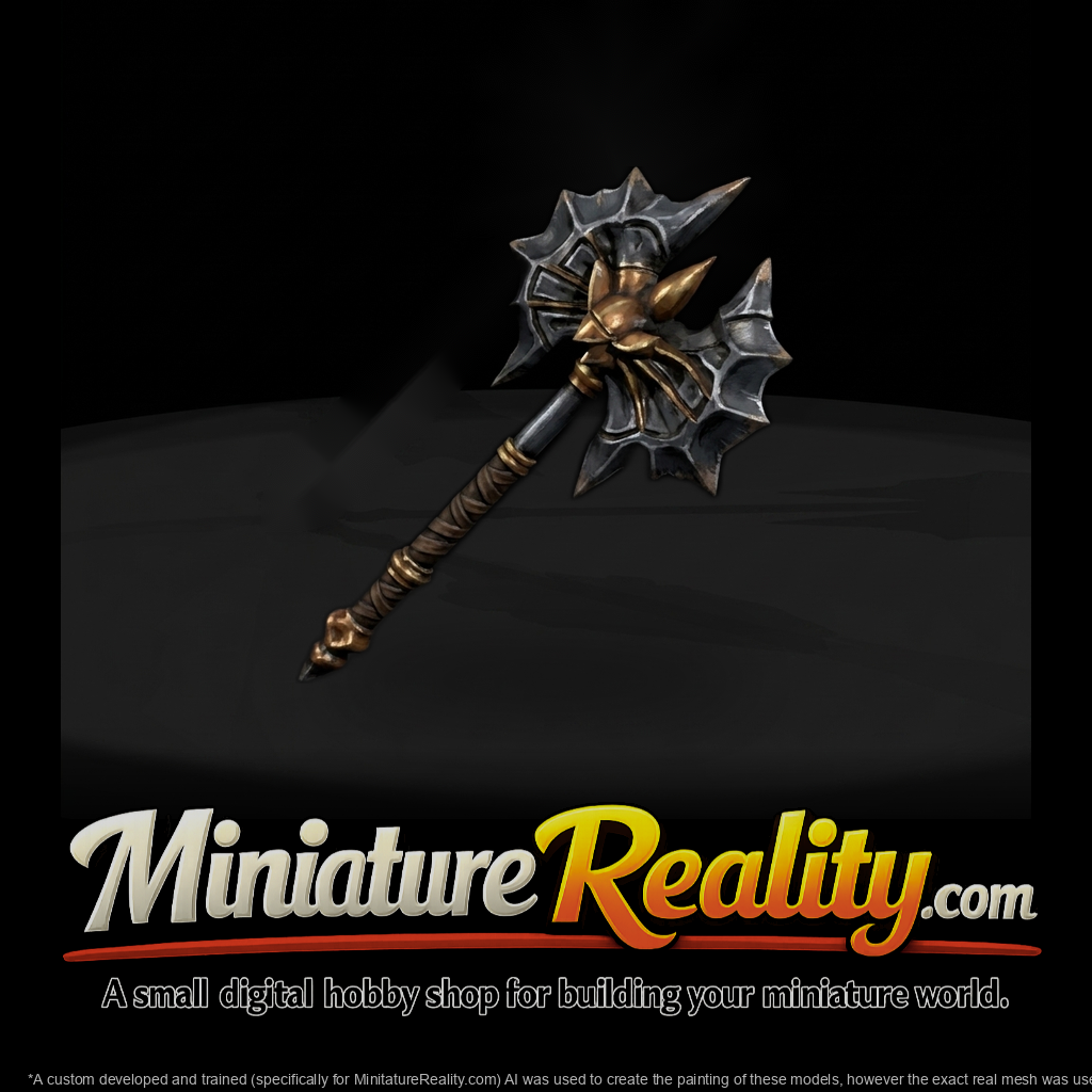 Stylized Spiked Double-Head Battle Axe