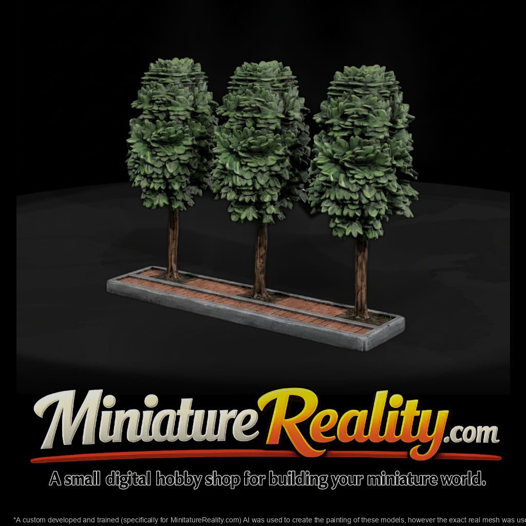 Stylized Street Tree Trio & Railroad Layouts