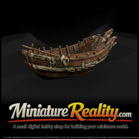 Stylized Sunken Wooden Shipwreck