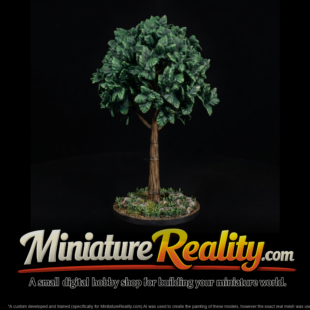 Stylized Topiary Tree for Layouts — Garden Tree on Base