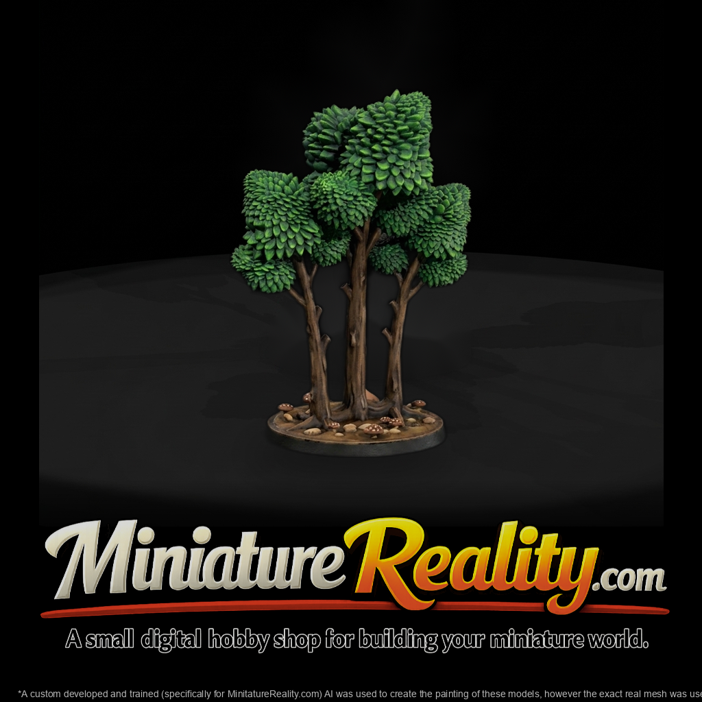 Stylized Tree Cluster on Round Base