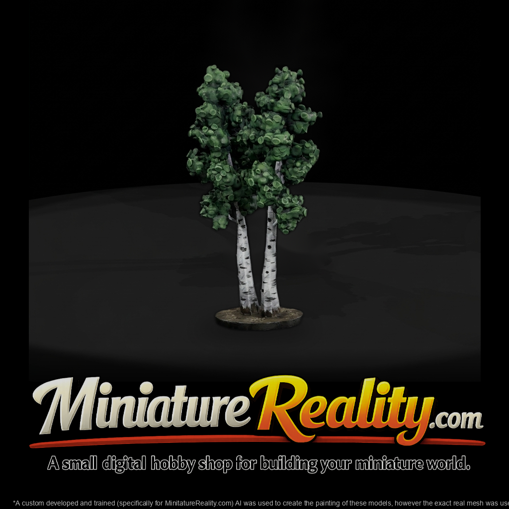 Stylized Twin Birch Tree