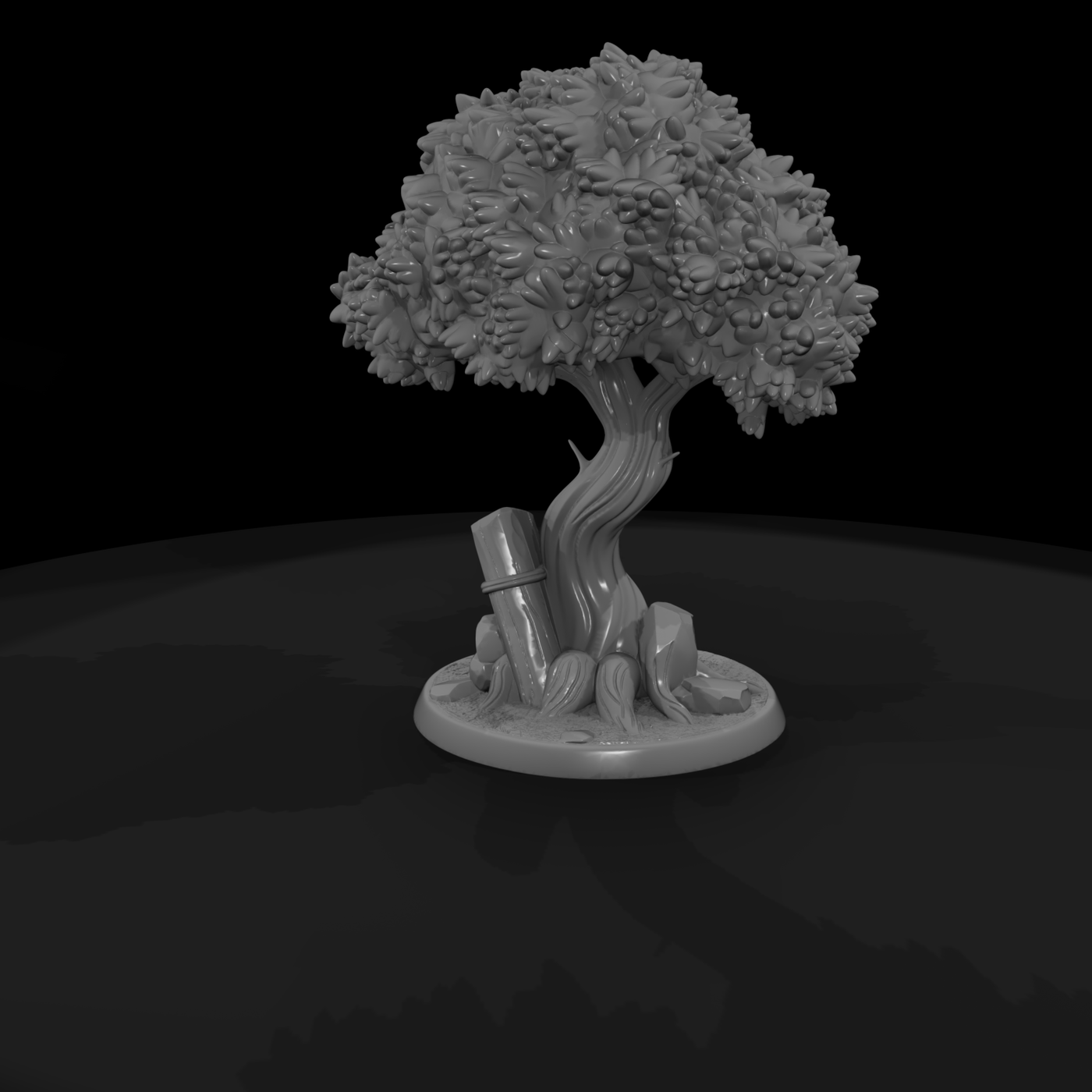 Stylized Twisted Tree Miniature for Tabletop