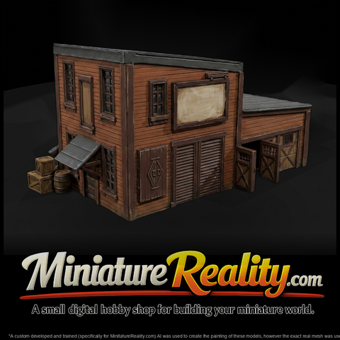 Stylized Western False-Front Storefront