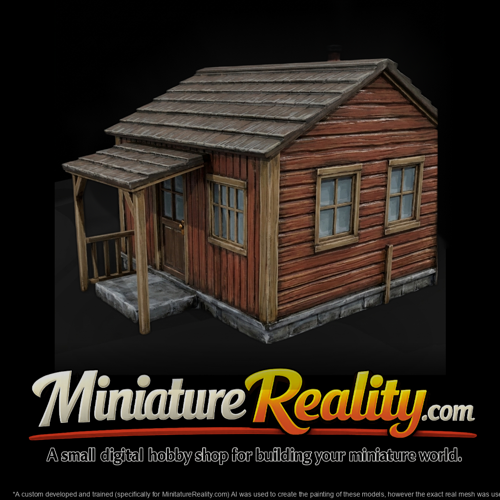 Stylized Wooden Cabin for Diorama
