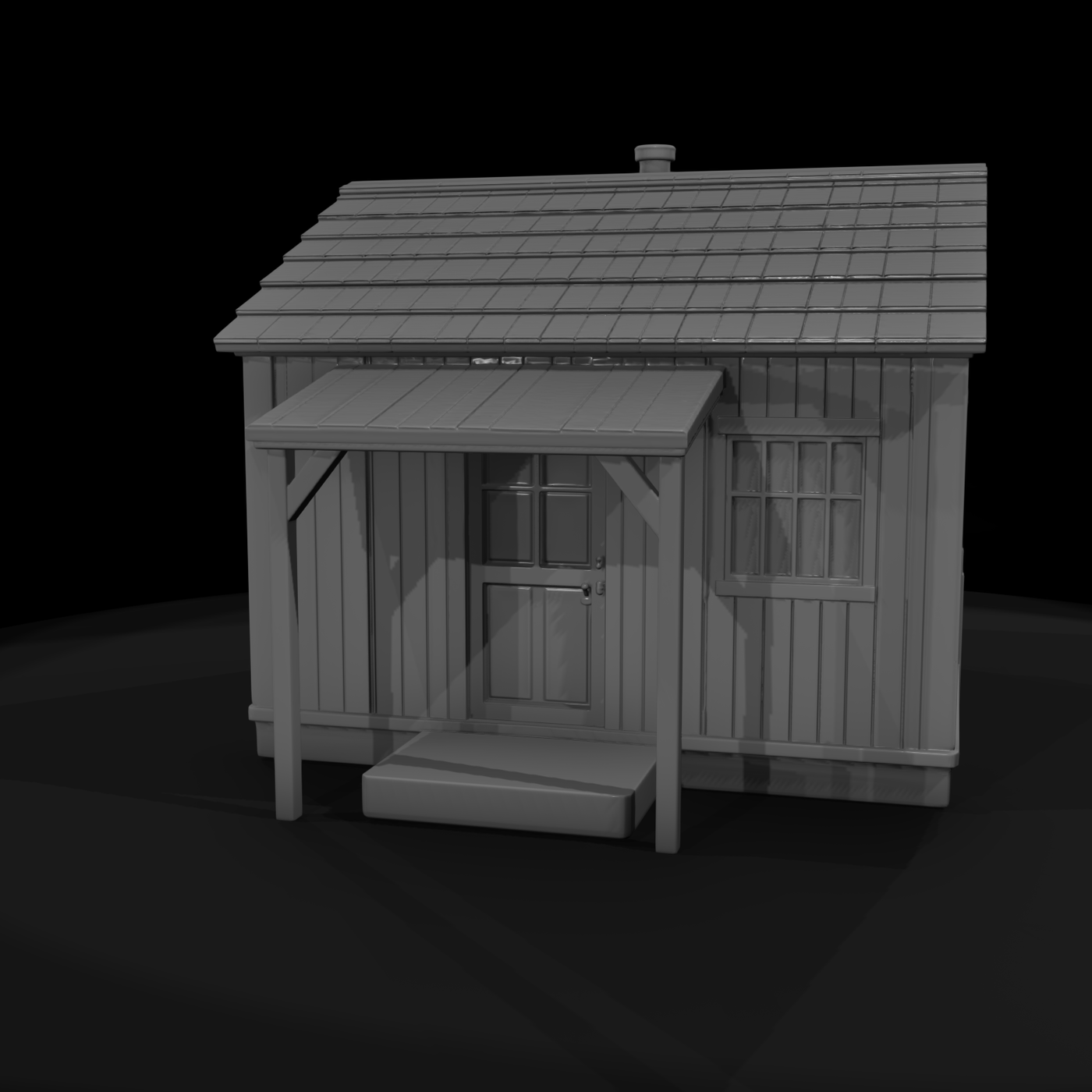Stylized Wooden Cabin for Diorama