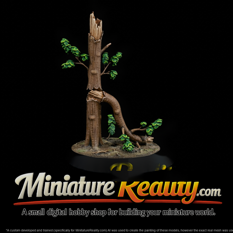 Stylized broken tree