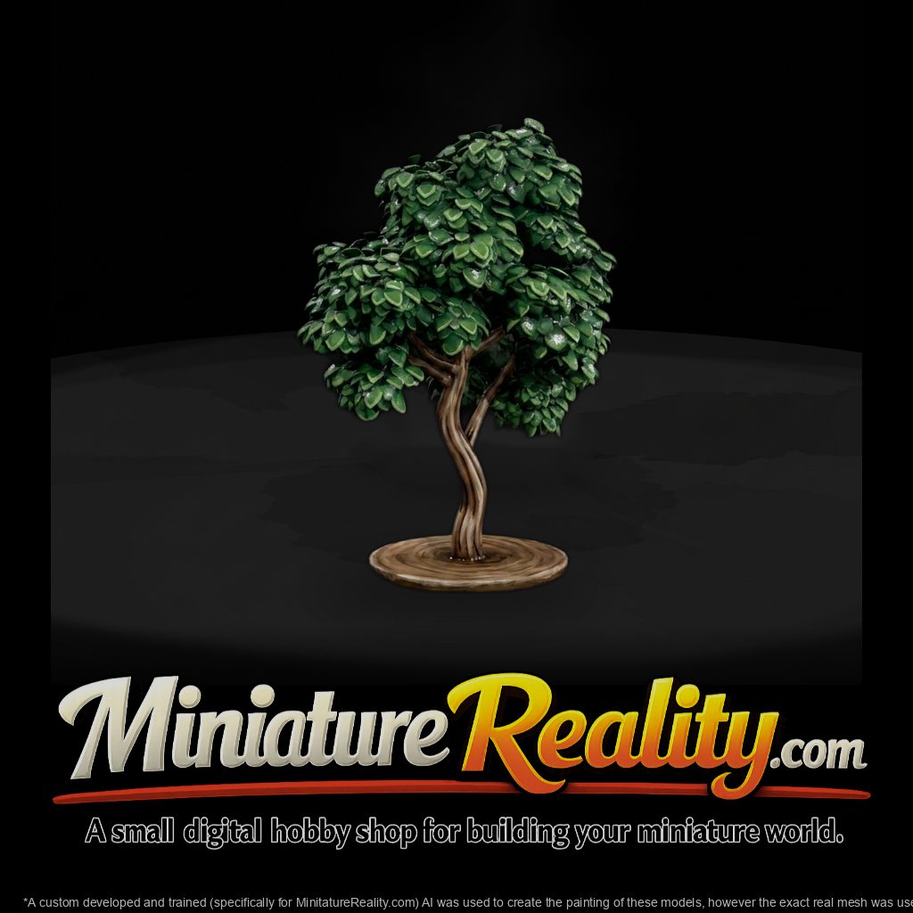 Stylized deciduous tree and rail layo