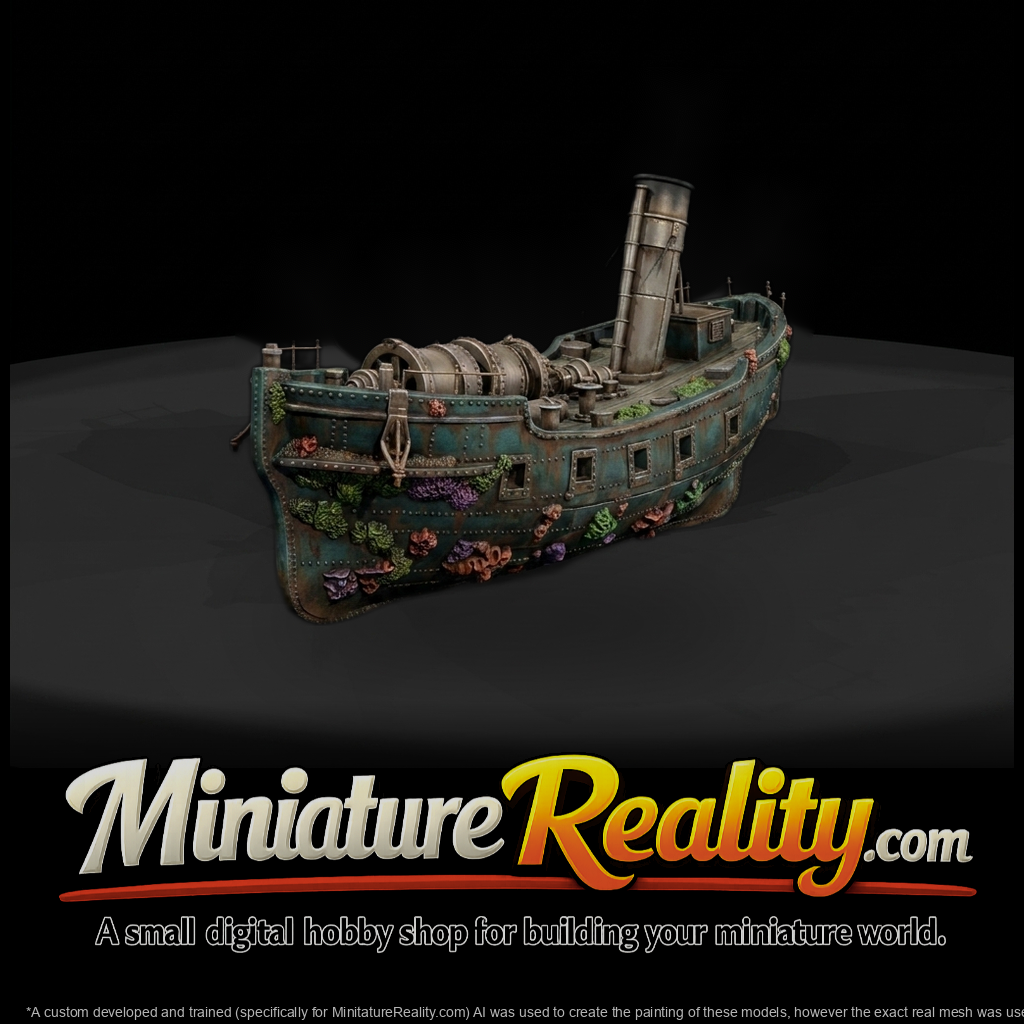 Sunken Overgrown Steamship Wreck