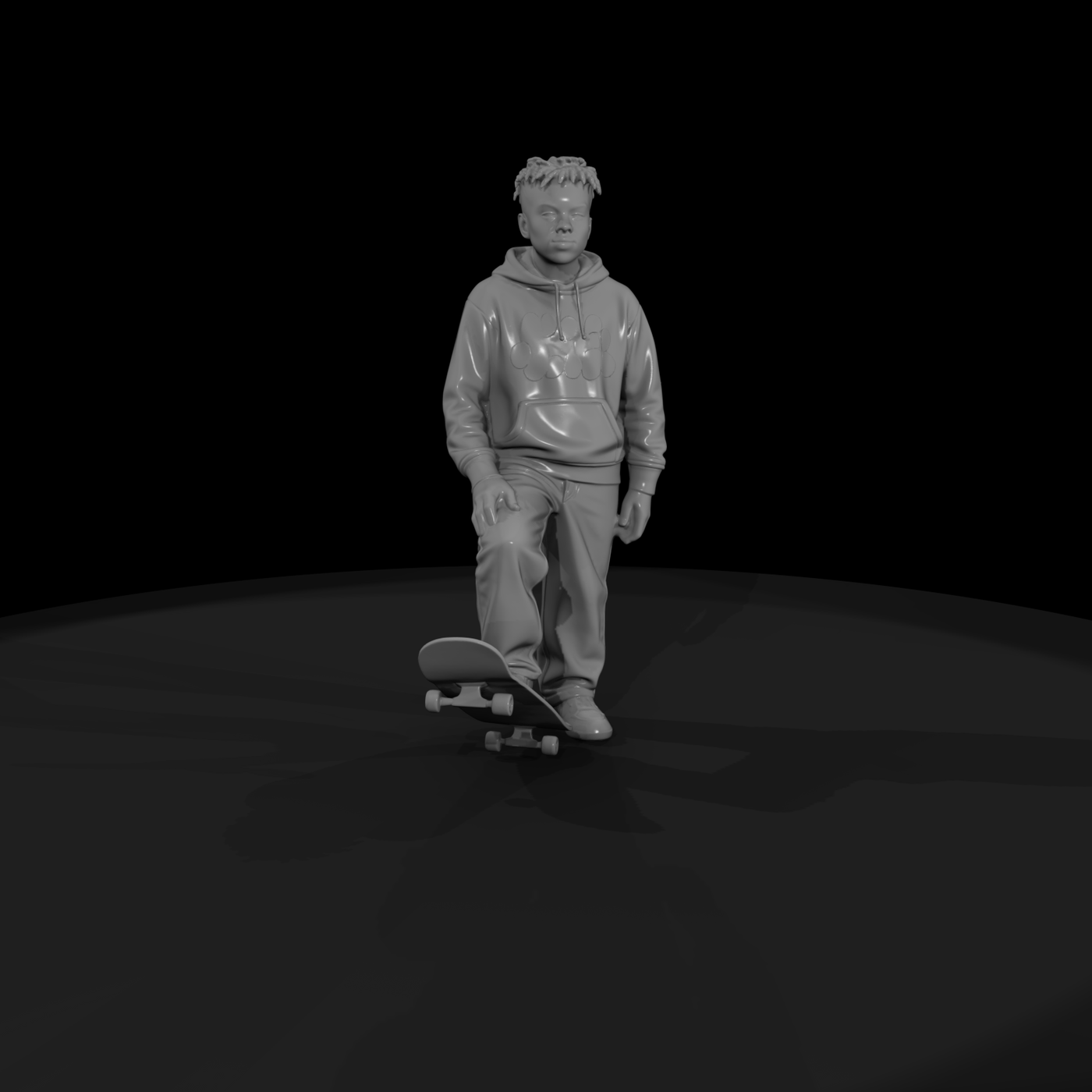 Teenage Boy with Skateboard
