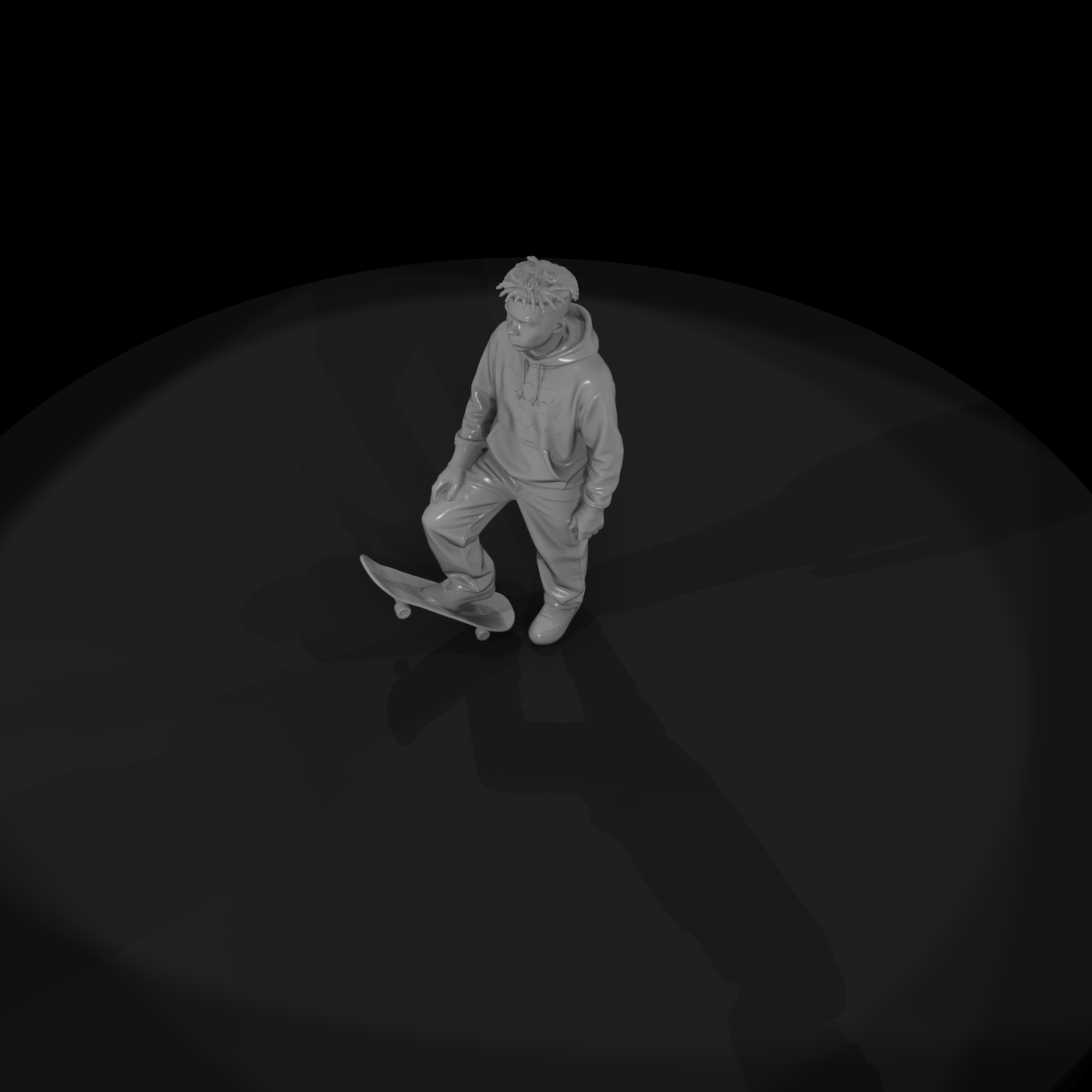 Teenage Boy with Skateboard