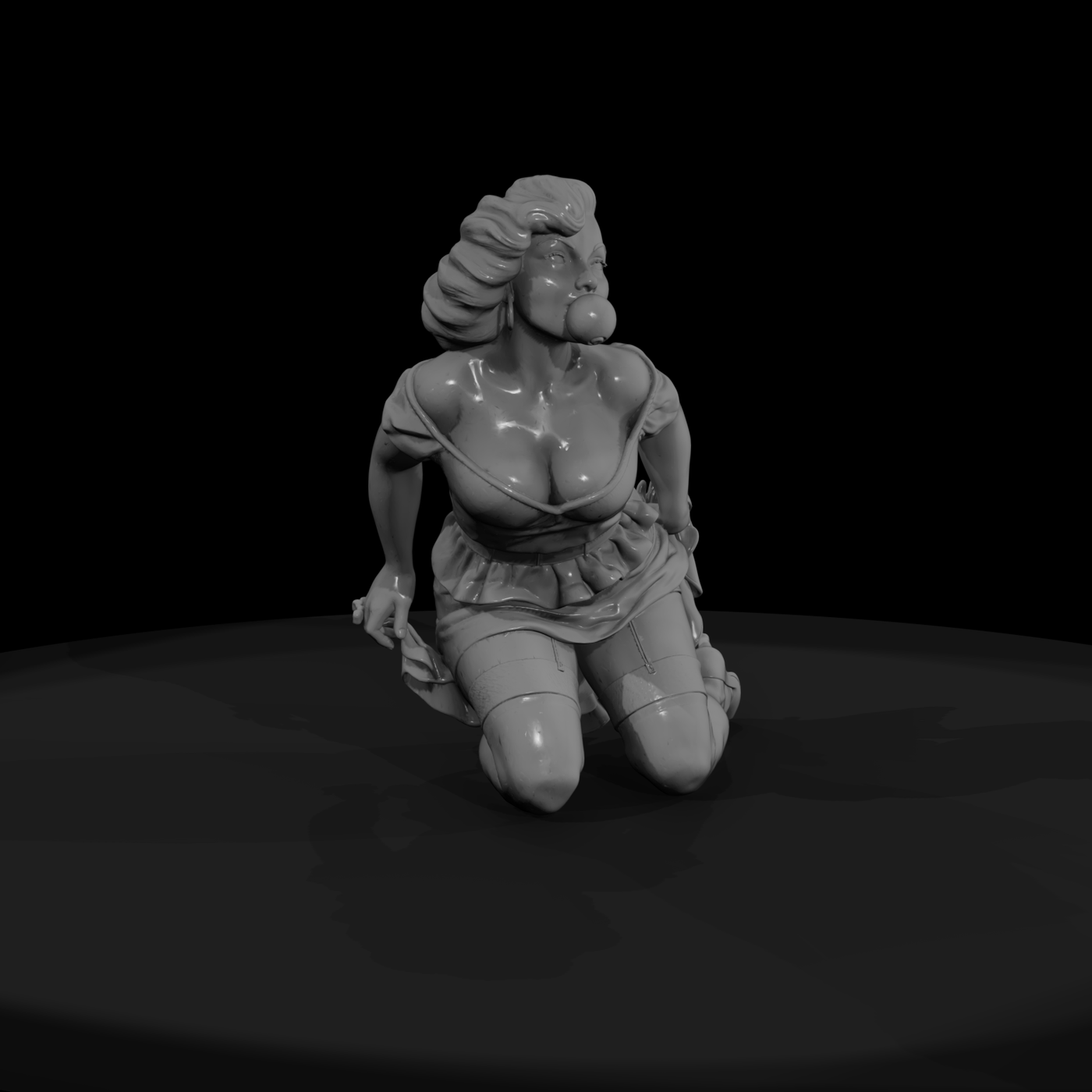 The Winner — Pinup miniature kneeling figure