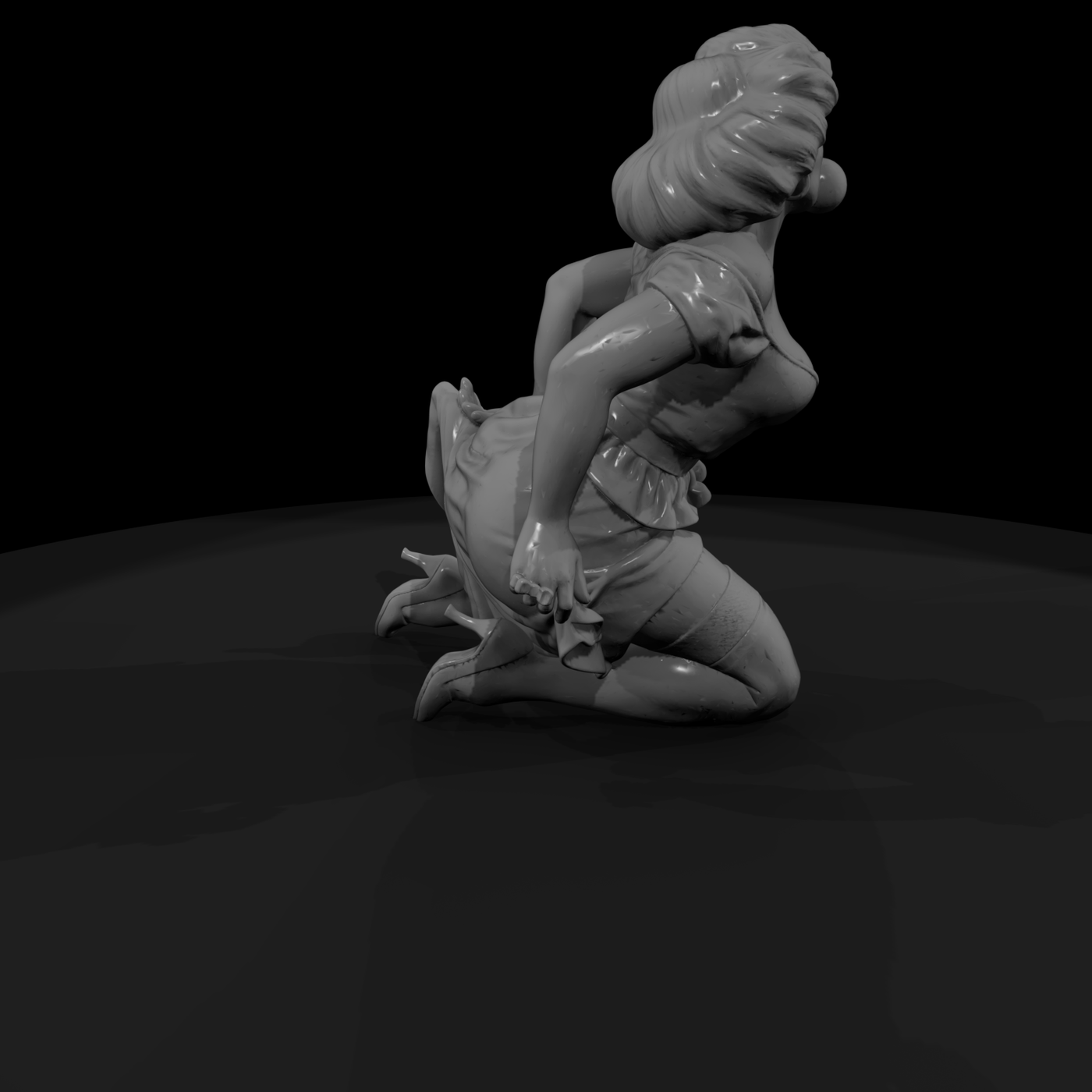 The Winner — Pinup miniature kneeling figure