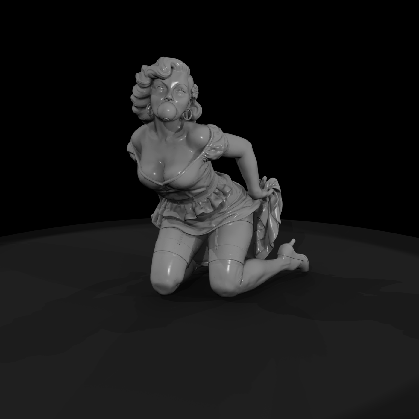The Winner — Pinup miniature kneeling figure