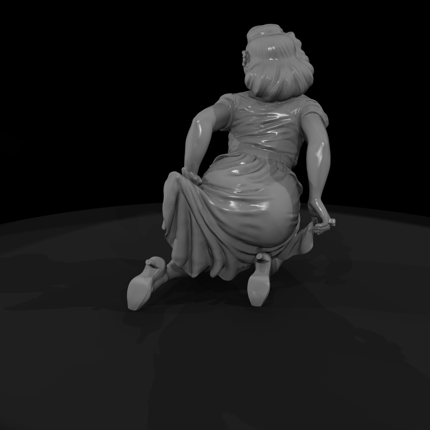 The Winner — Pinup miniature kneeling figure