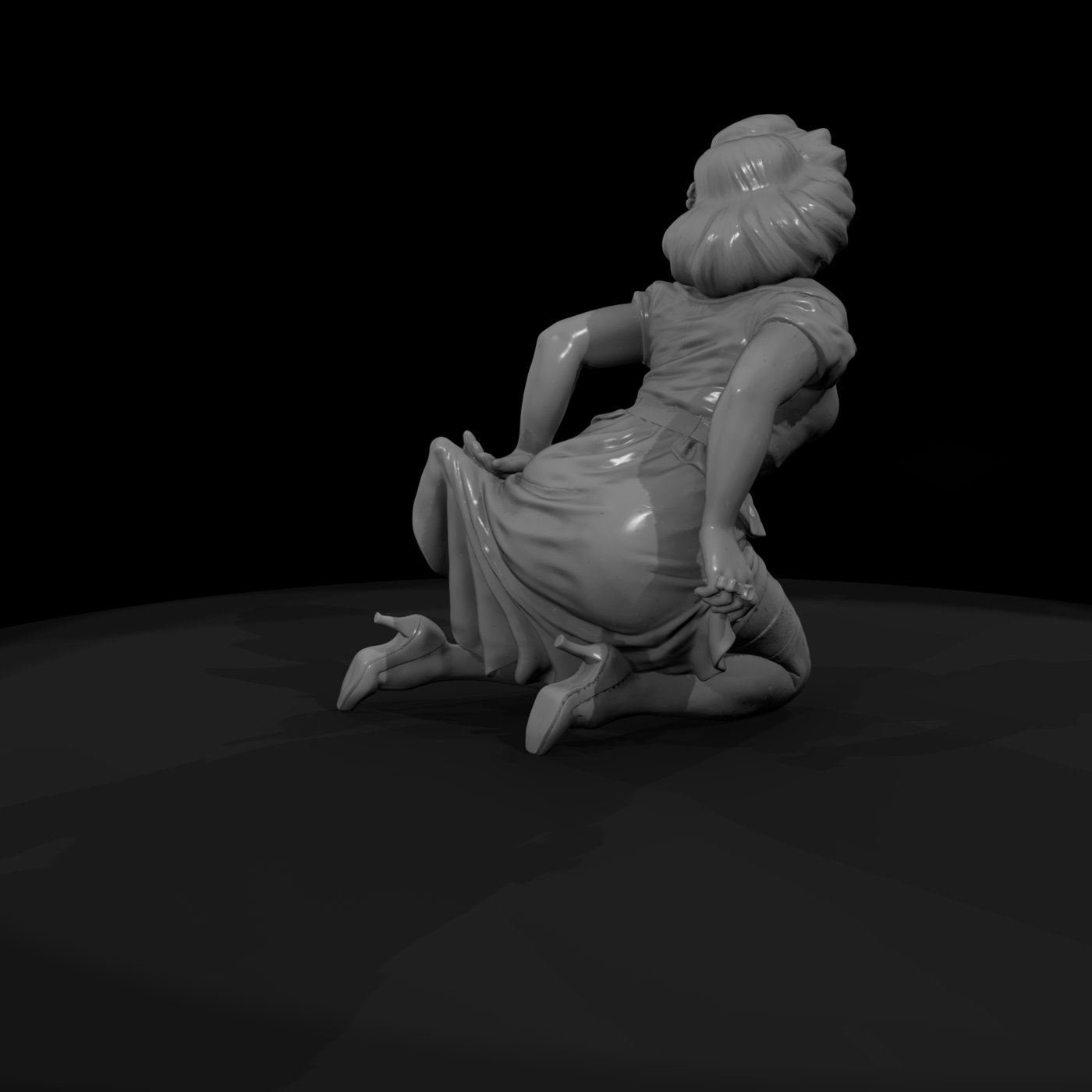 The Winner — Pinup miniature kneeling figure