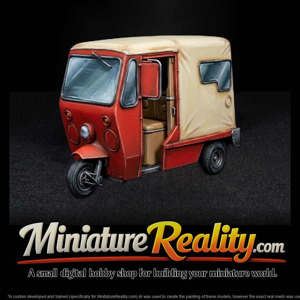 Tuk-tuk delivery van enclosed cab