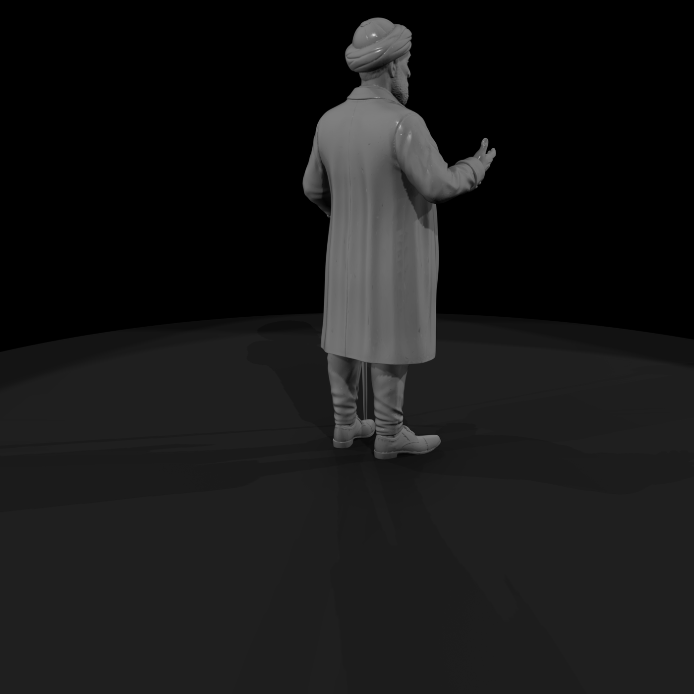 Turbaned Victorian Gentleman Figure - with Cane