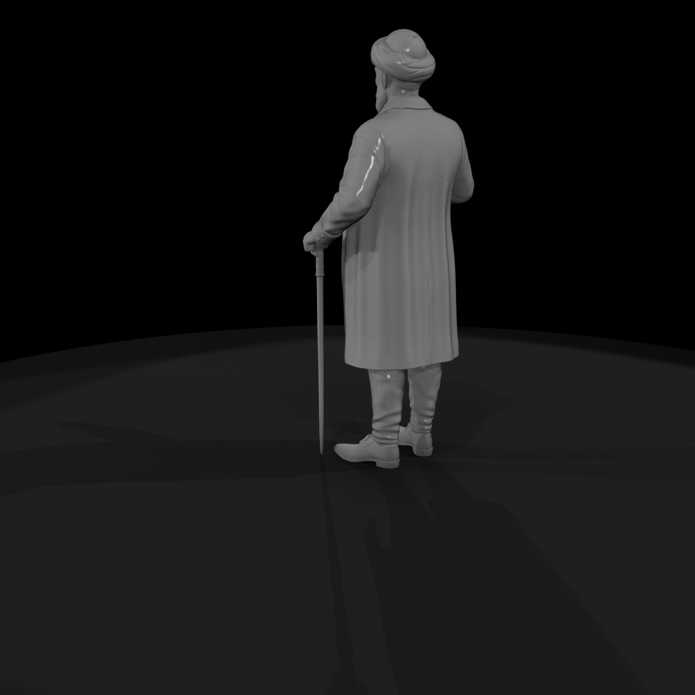 Turbaned Victorian Gentleman Figure - with Cane