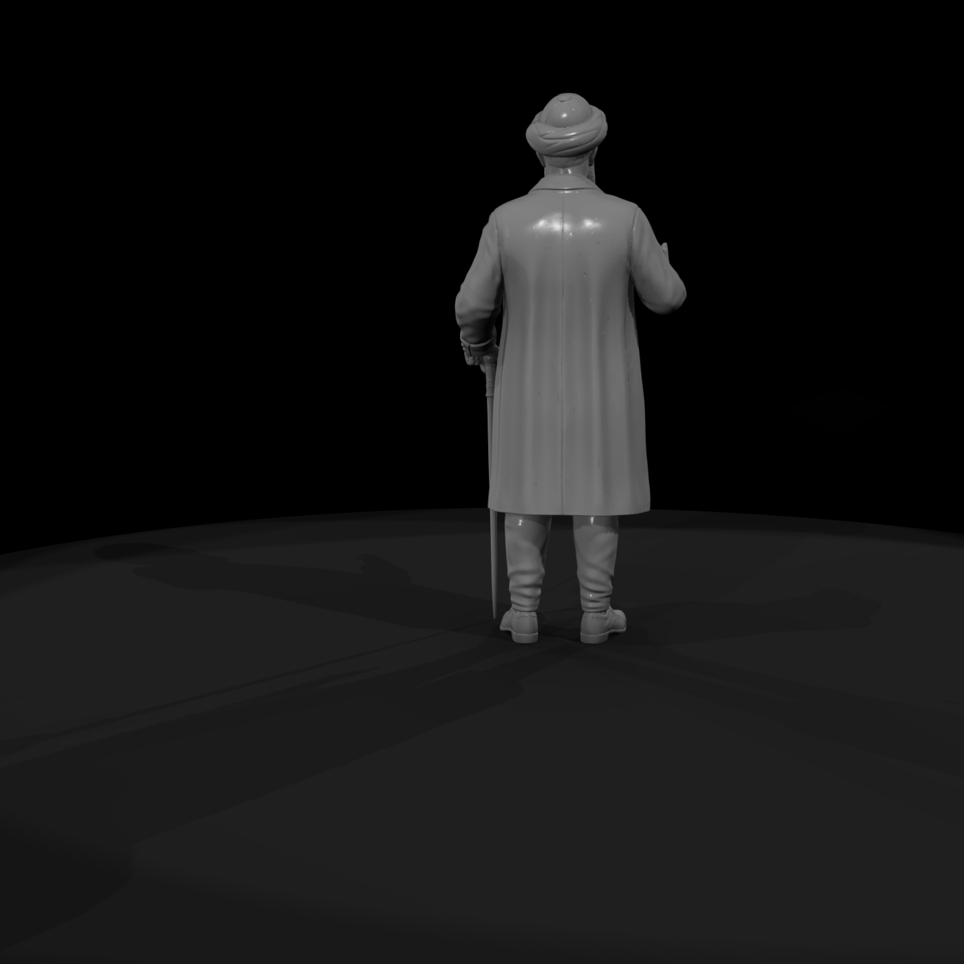 Turbaned Victorian Gentleman Figure - with Cane