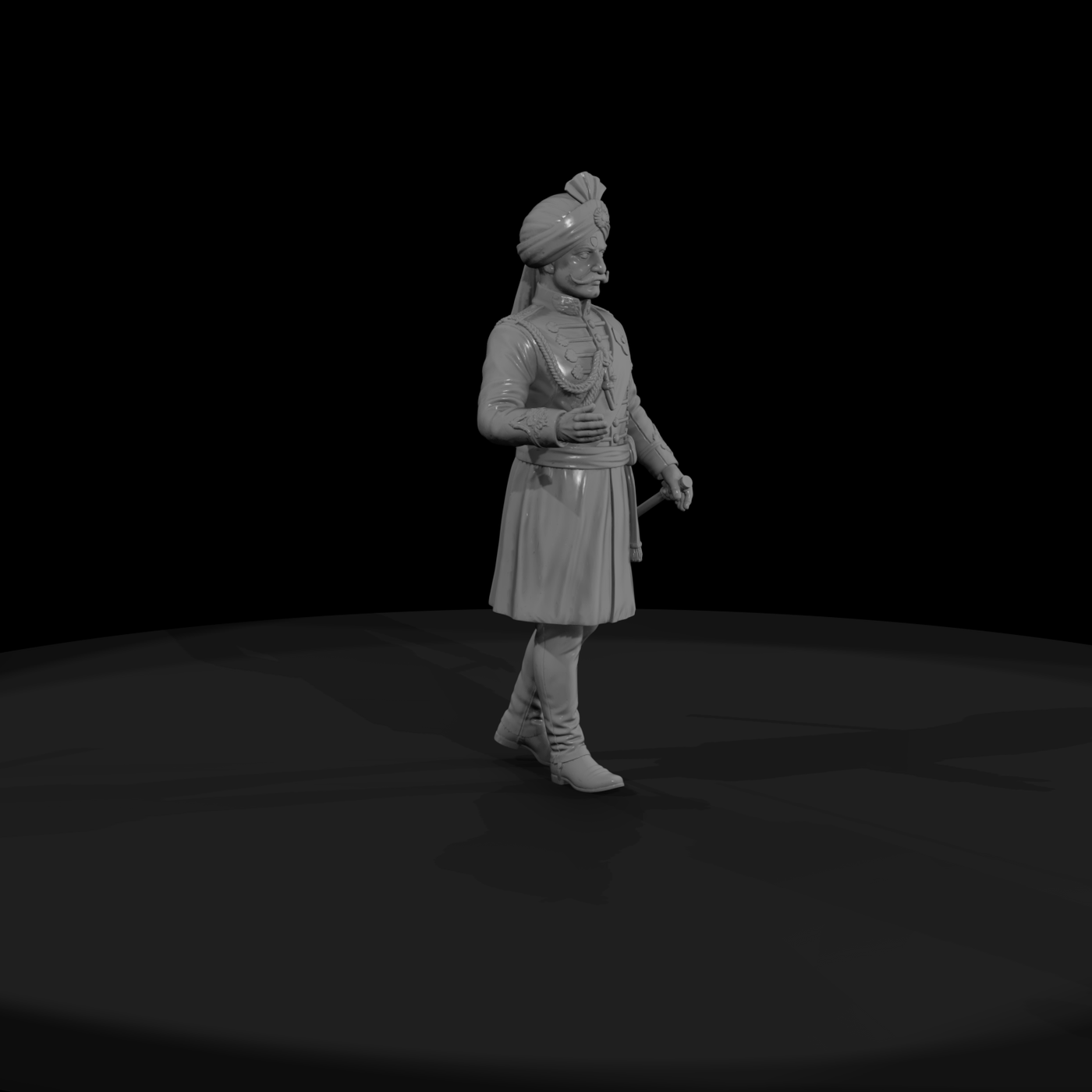 Turbaned colonial officer figure — for dioramas