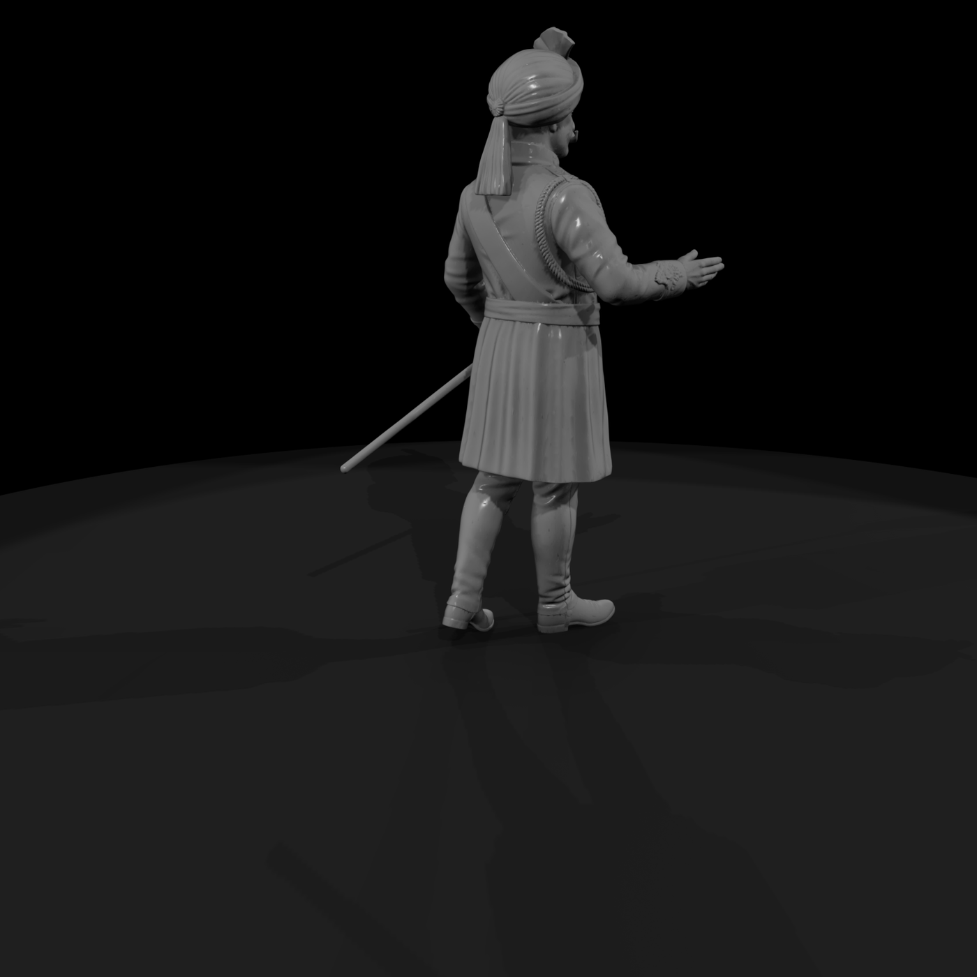 Turbaned colonial officer figure — for dioramas