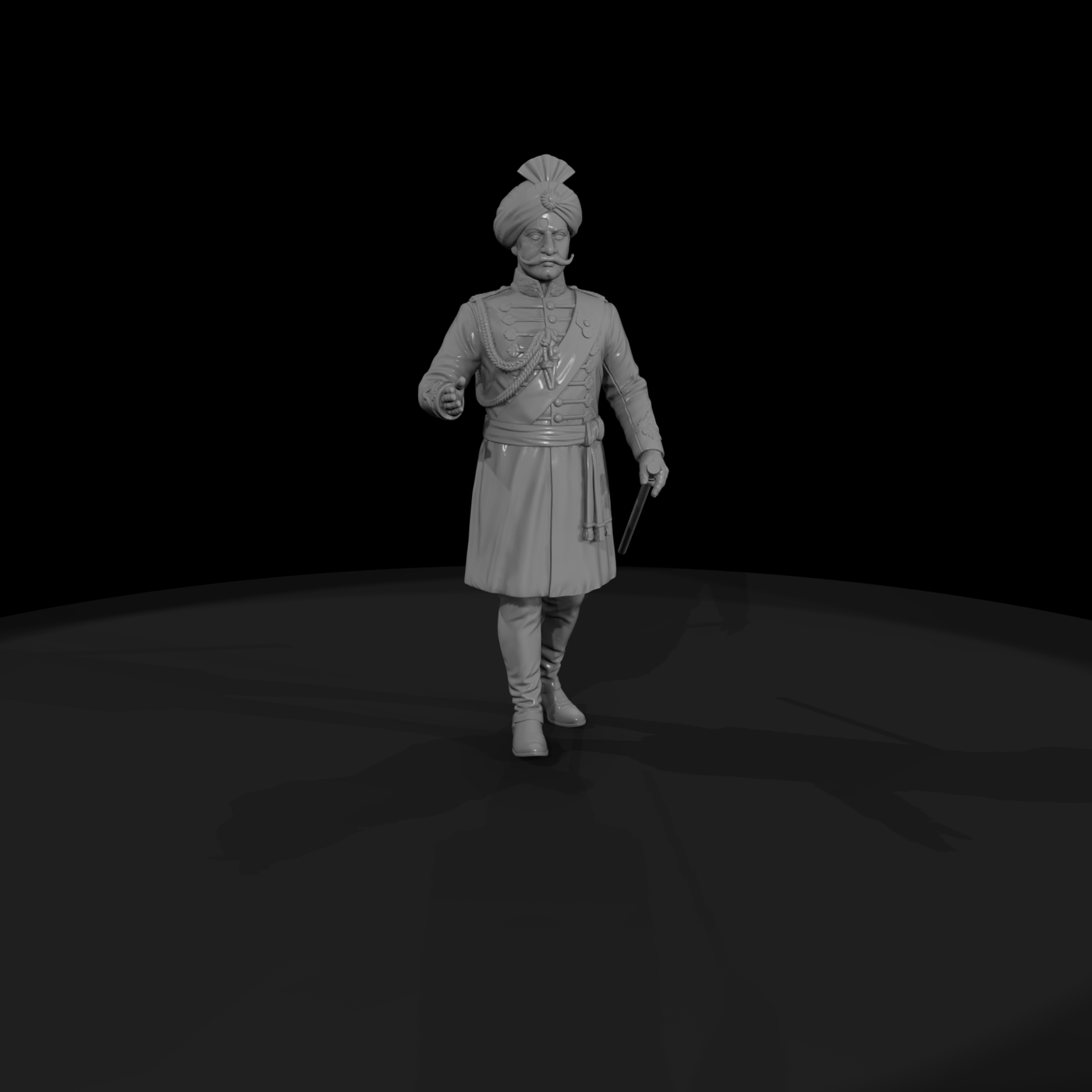 Turbaned colonial officer figure — for dioramas