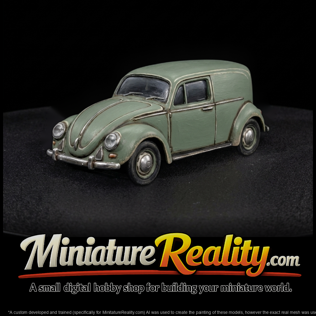 VW Beetle Panel Van — HO 1:87 Diorama Delivery Van
