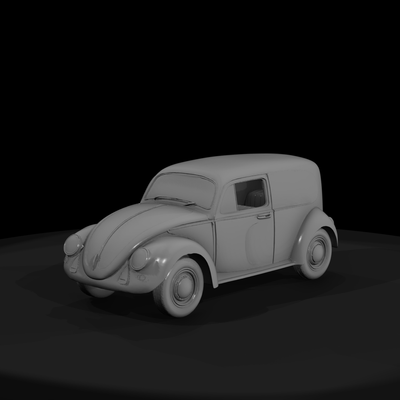 VW Beetle Panel Van — HO 1:87 Diorama Delivery Van