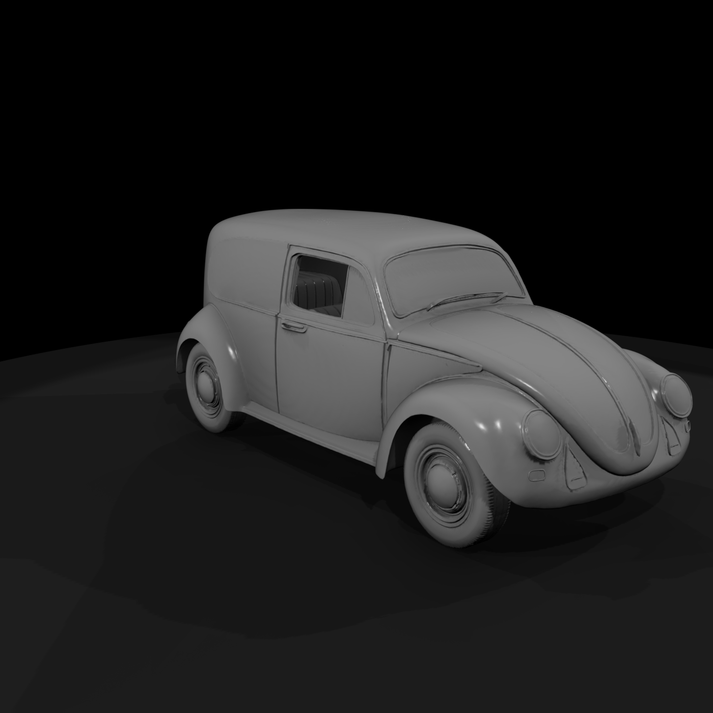 VW Beetle Panel Van — HO 1:87 Diorama Delivery Van