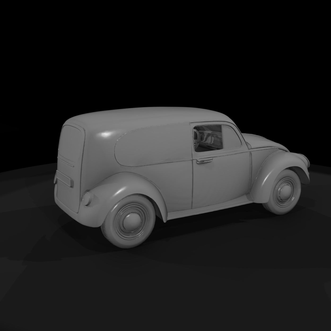 VW Beetle Panel Van — HO 1:87 Diorama Delivery Van