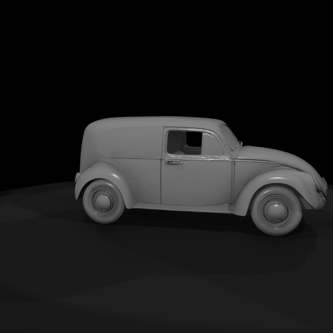 VW Beetle Panel Van — HO 1:87 Diorama Delivery Van