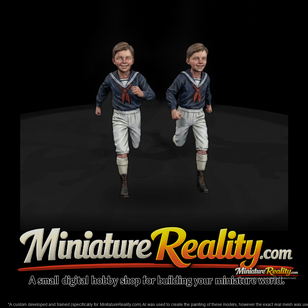 Victorian Boys Running Pair