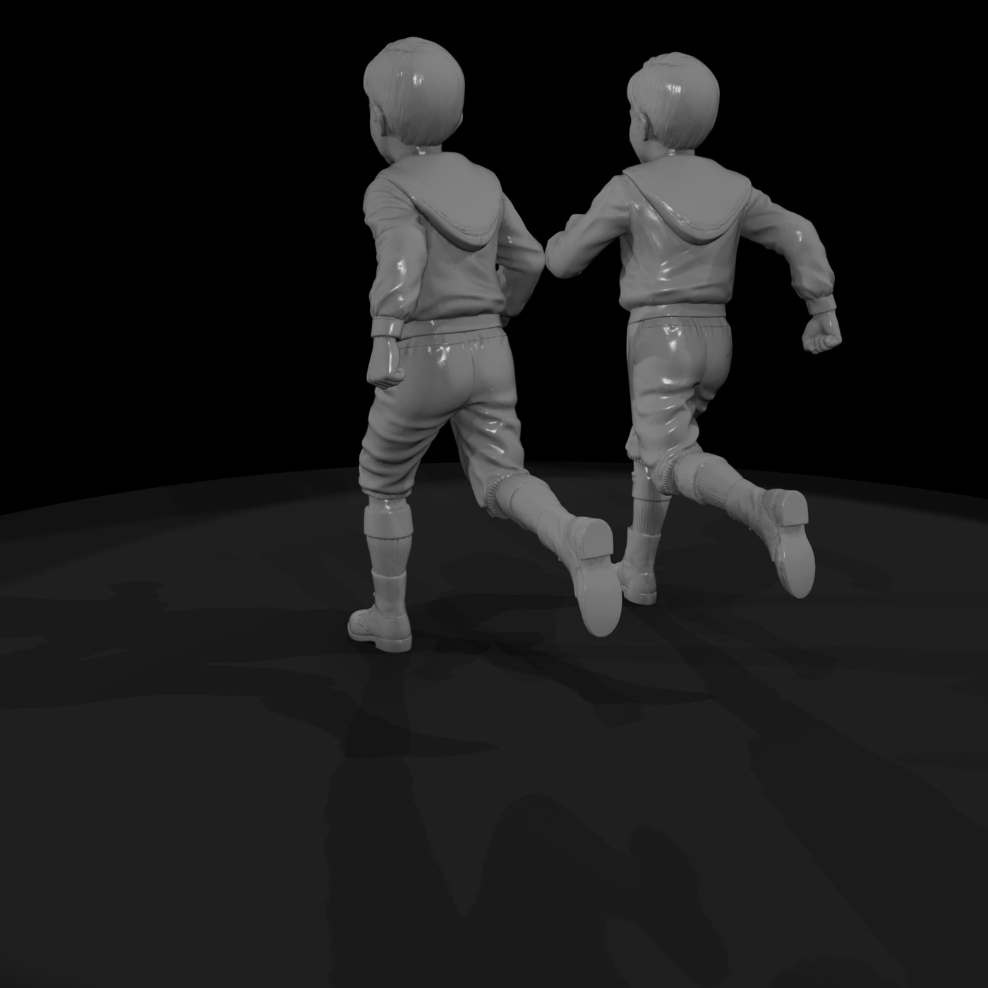 Victorian Boys Running Pair
