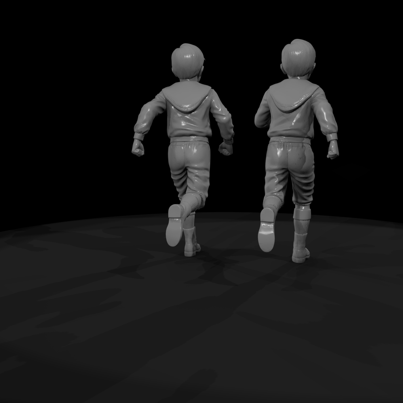 Victorian Boys Running Pair