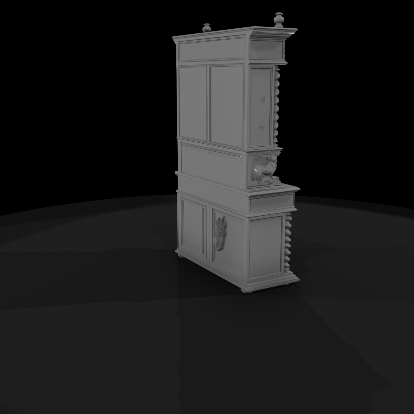 Victorian Carved China Cabinet Diorama Furniture