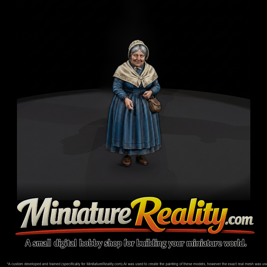 Victorian Elderly Woman Figure for Diorama