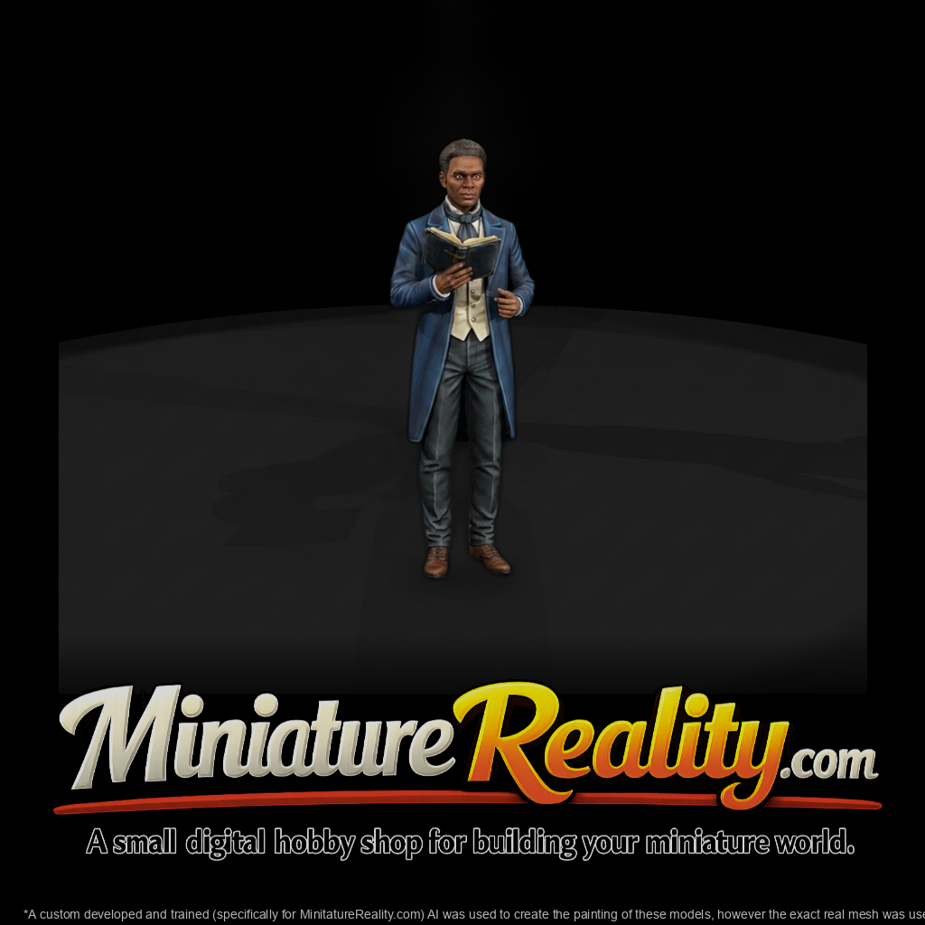 Victorian Gentleman Reading Book Figure for Dioramas 1800