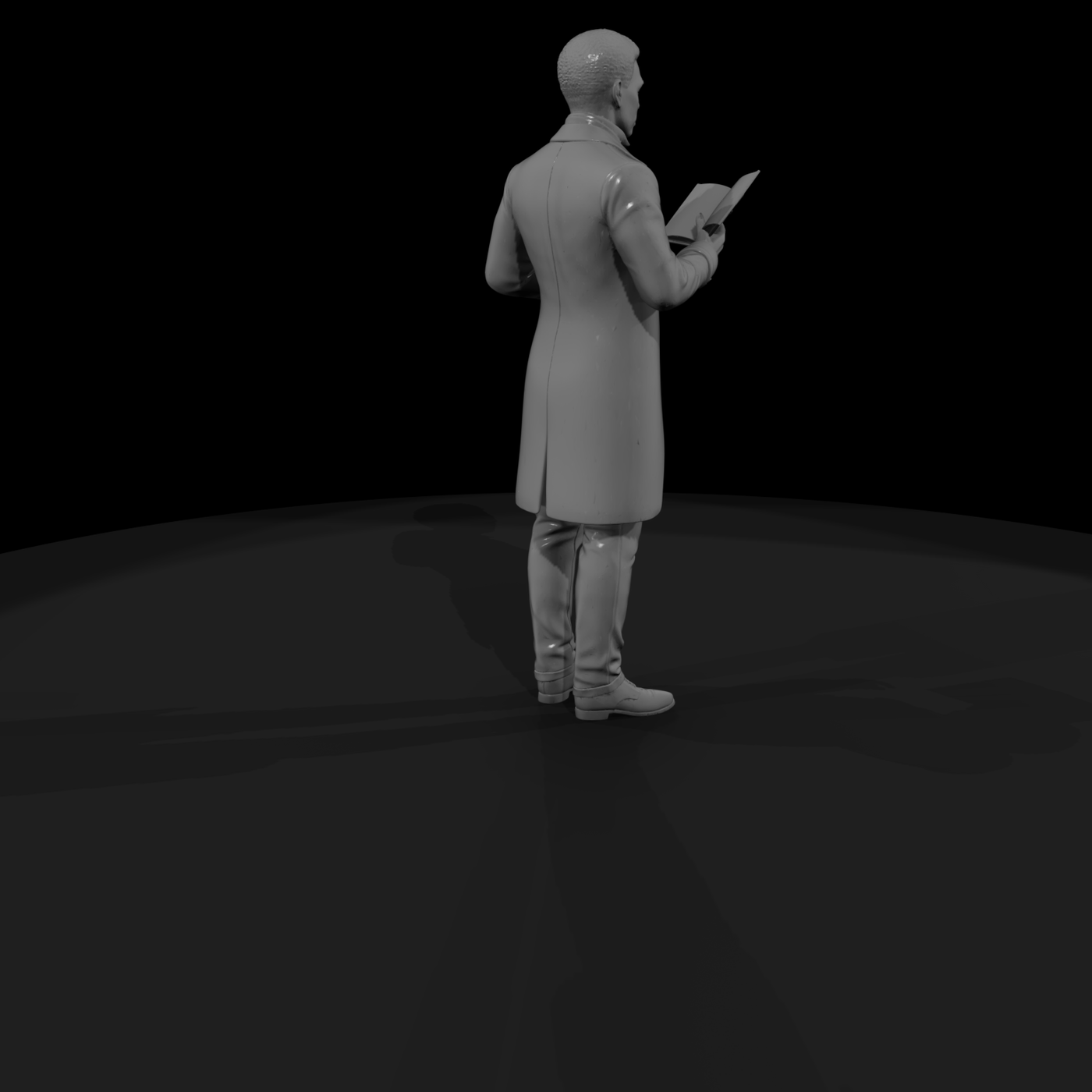 Victorian Gentleman Reading Book Figure for Dioramas 1800