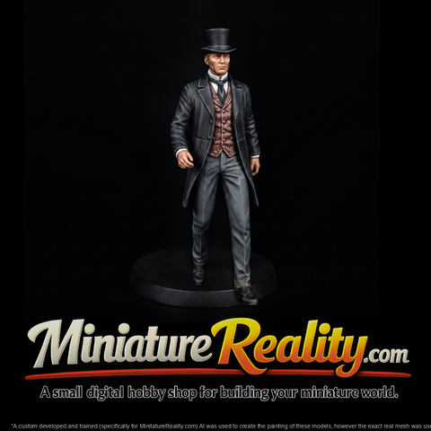 Victorian Gentleman Walking Figure for Dioramas