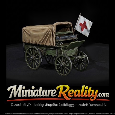 Victorian Horse-Drawn Ambulance Wagon for Dioramas