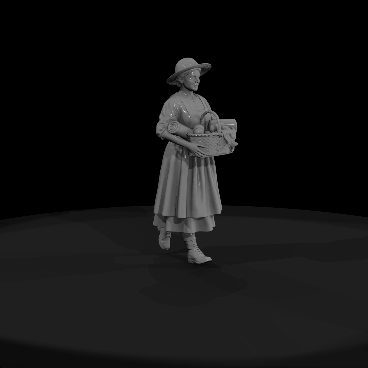 Victorian Market Woman Figurine for Dioramas