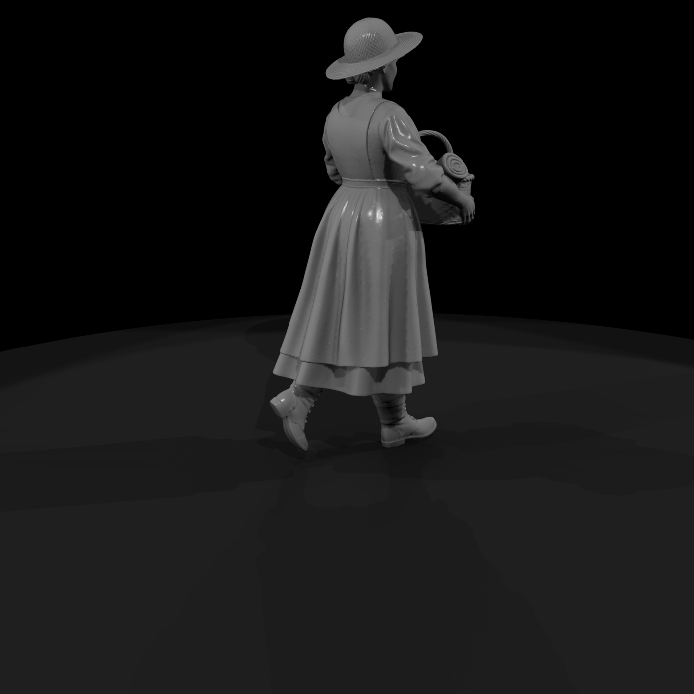 Victorian Market Woman Figurine for Dioramas