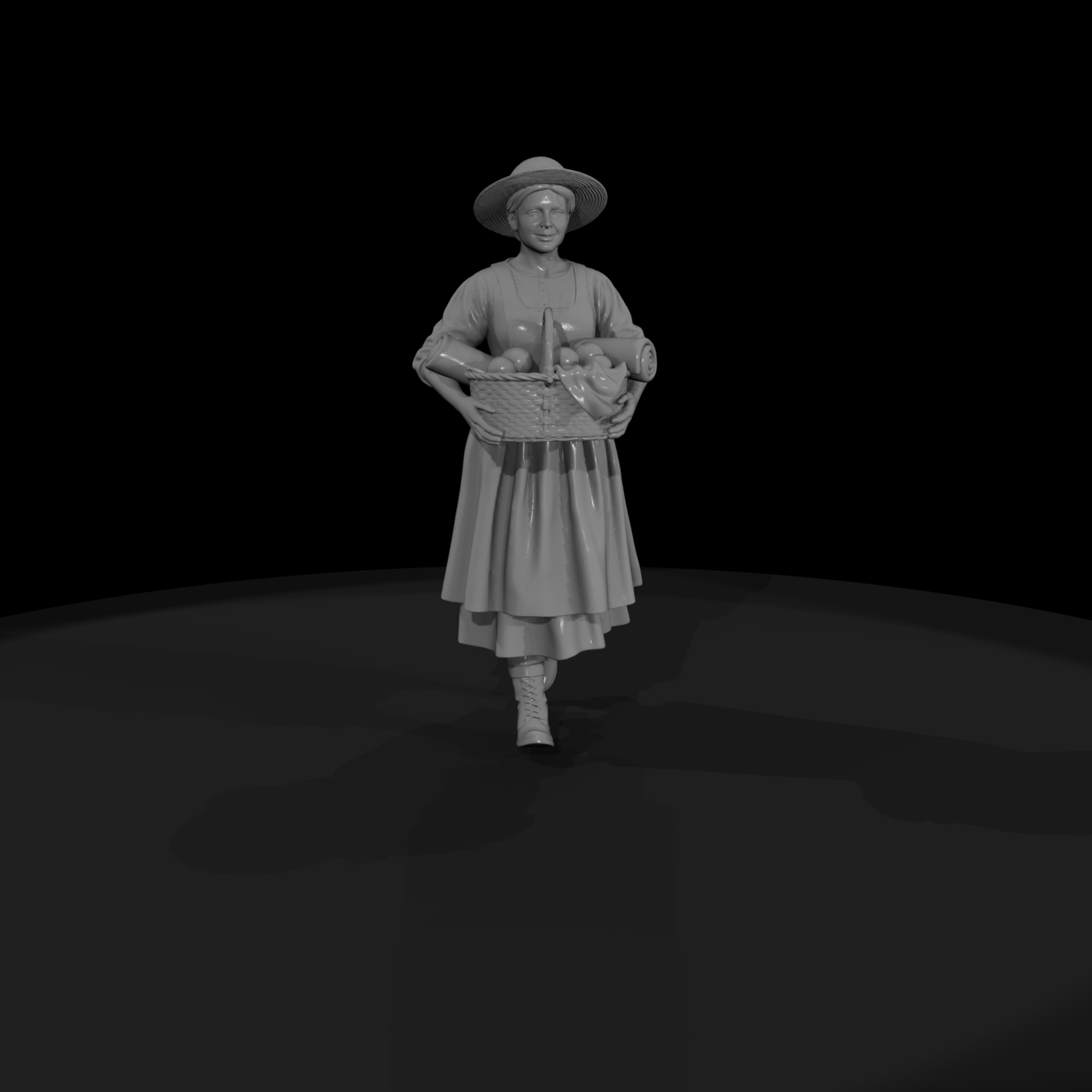Victorian Market Woman Figurine for Dioramas
