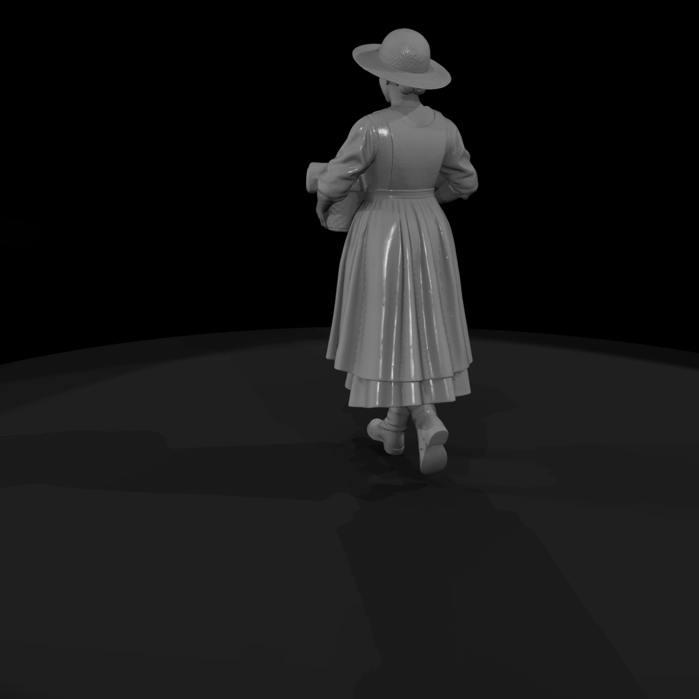 Victorian Market Woman Figurine for Dioramas