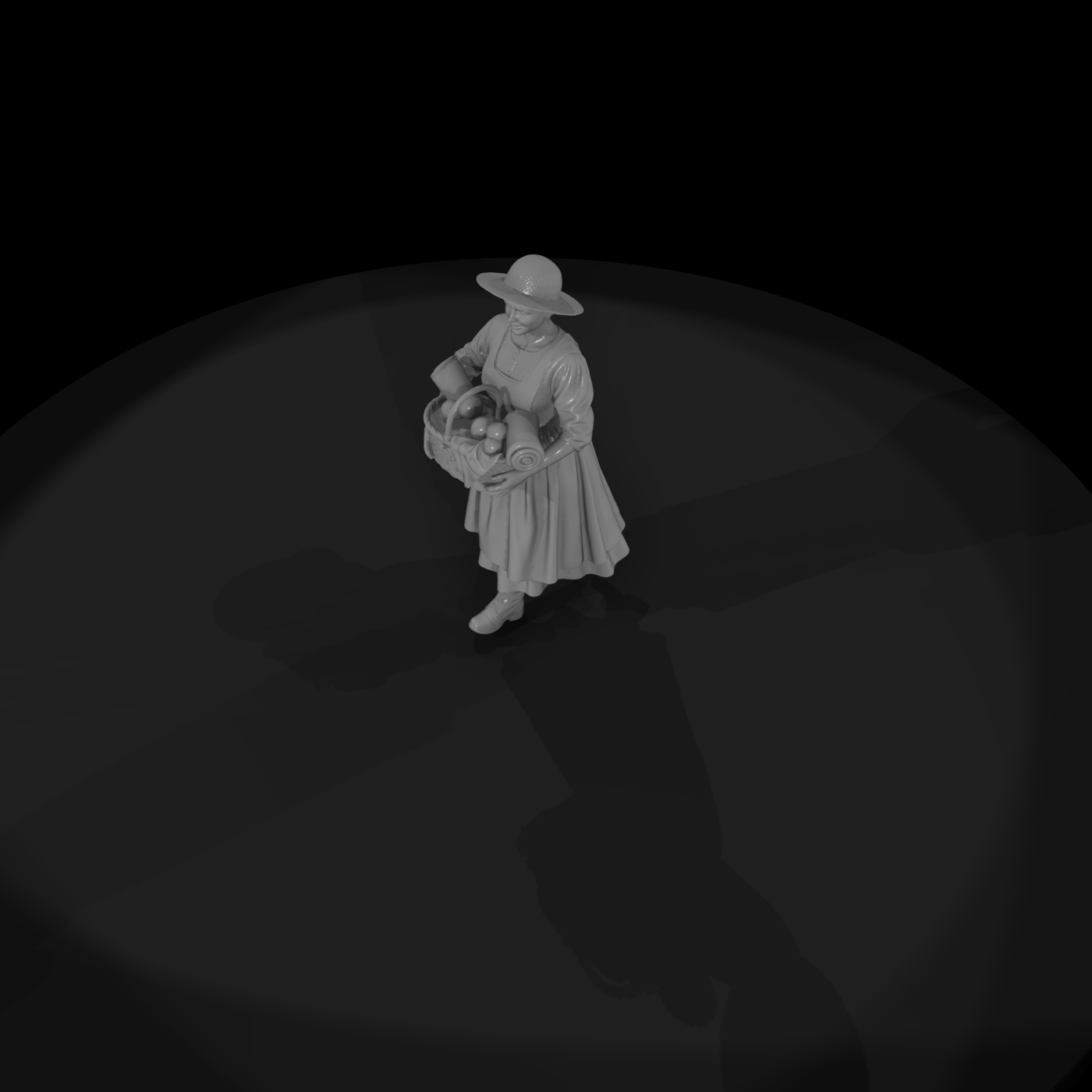 Victorian Market Woman Figurine for Dioramas